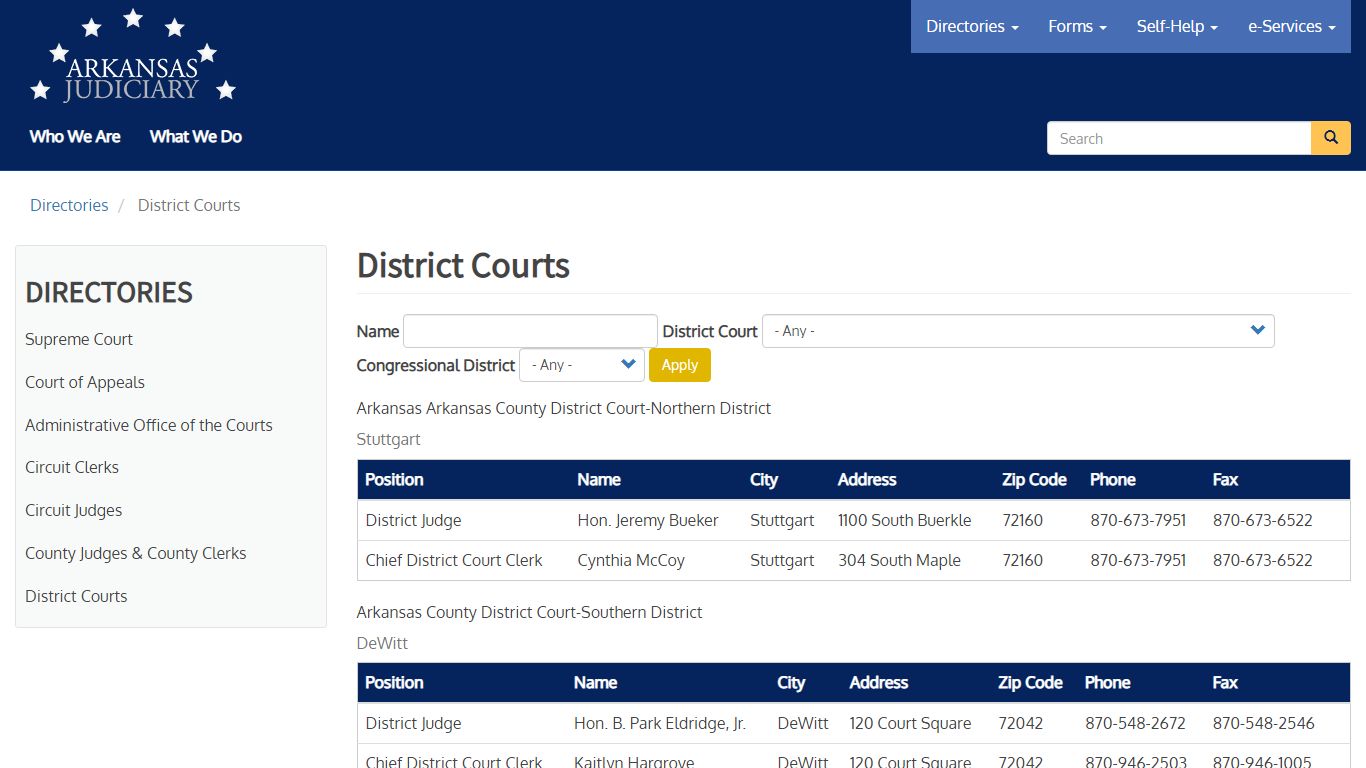 District Courts | Arkansas Judiciary